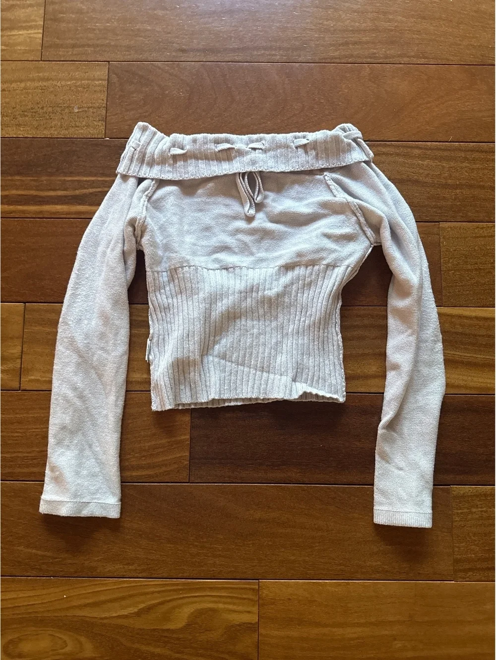 SHEIN Off-Shoulder Ribbed Knit Sweater Size L